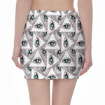 Illuminati Pattern Print Pencil Mini Skirt
