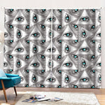 Illuminati Pattern Print Pencil Pleat Curtains