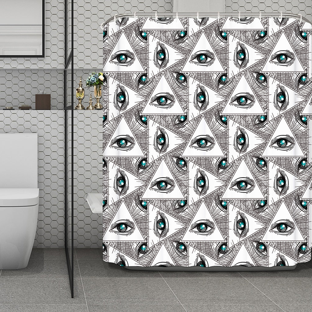 Illuminati Pattern Print Polyester Shower Curtain