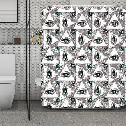 Illuminati Pattern Print Polyester Shower Curtain