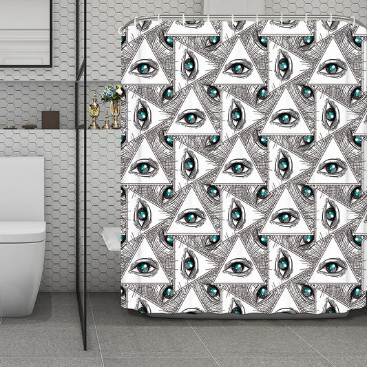 Illuminati Pattern Print Polyester Shower Curtain