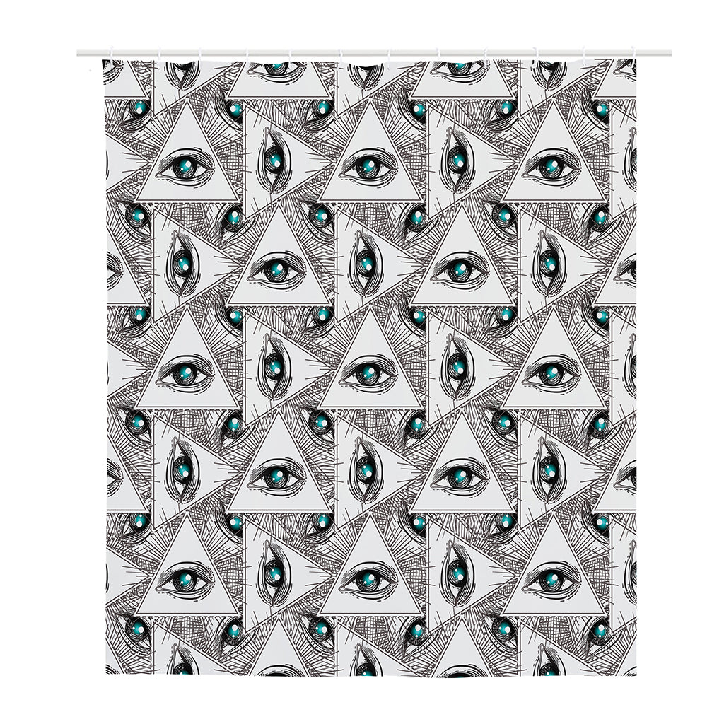 Illuminati Pattern Print Polyester Shower Curtain
