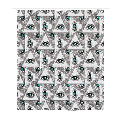 Illuminati Pattern Print Polyester Shower Curtain