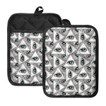 Illuminati Pattern Print Pot Holders With Pocket