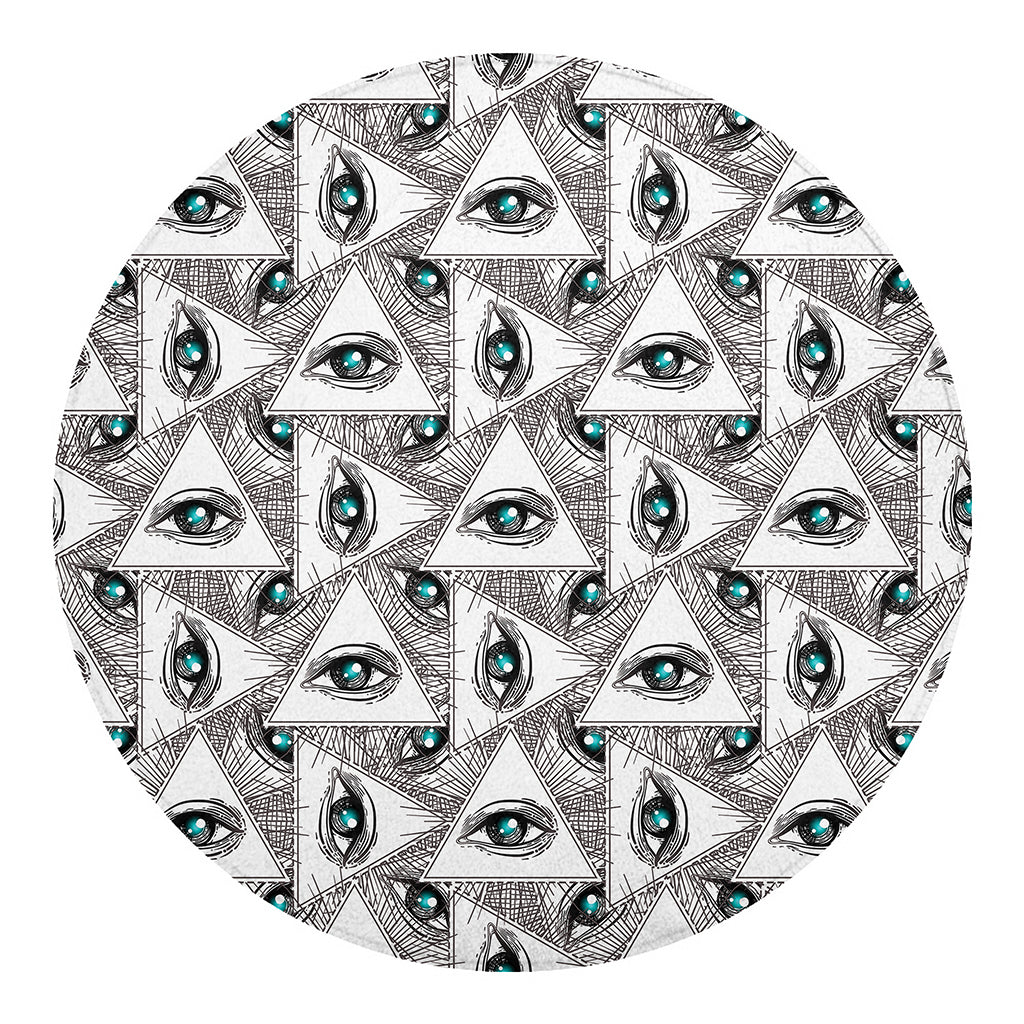 Illuminati Pattern Print Round Blanket