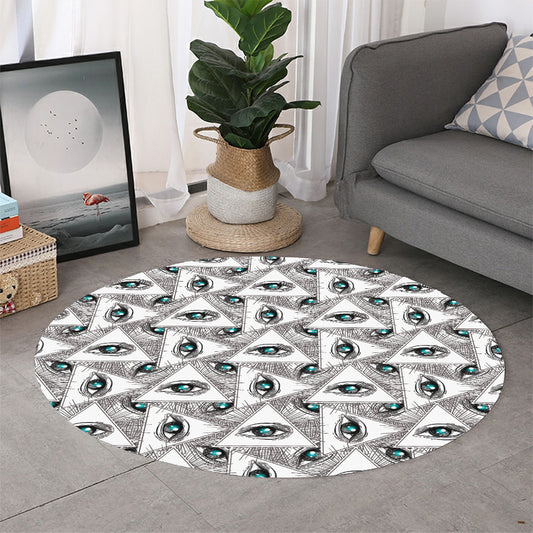 Illuminati Pattern Print Round Rug