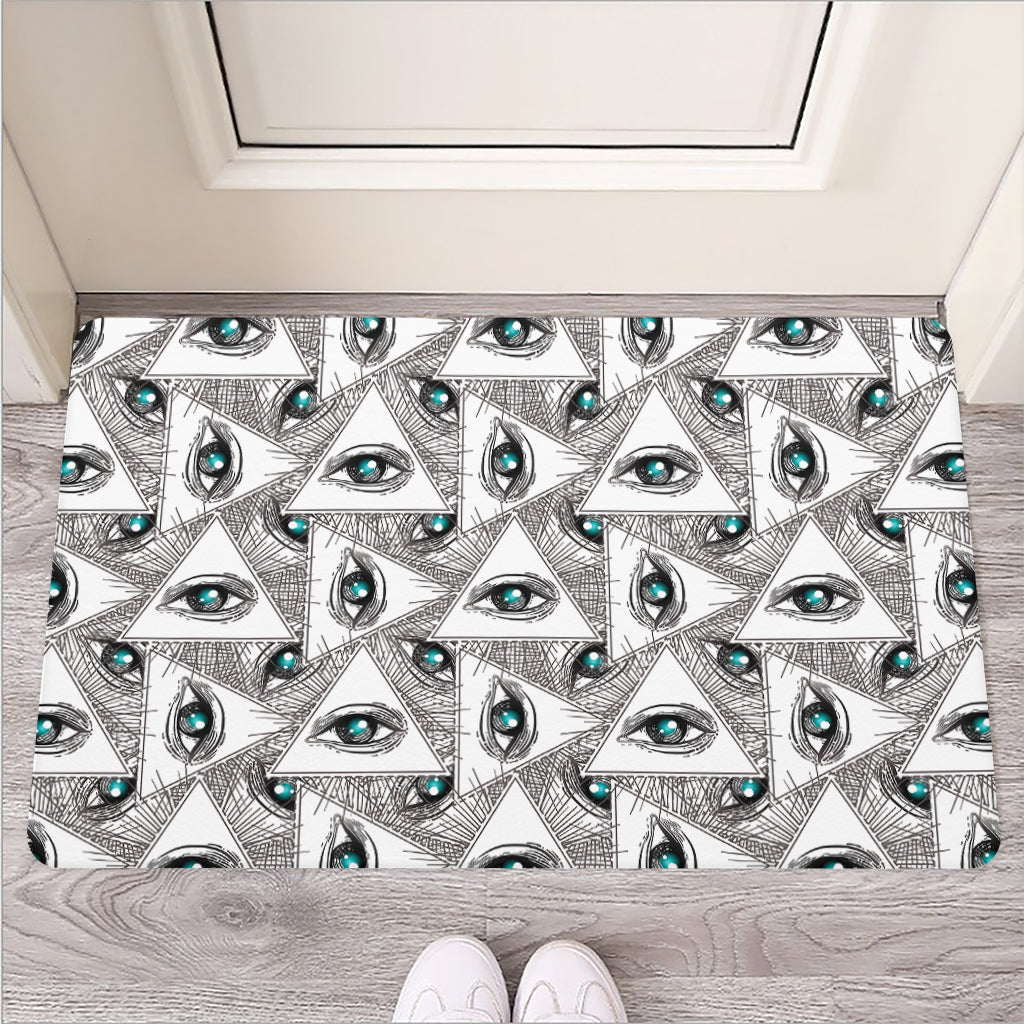 Illuminati Pattern Print Rubber Doormat
