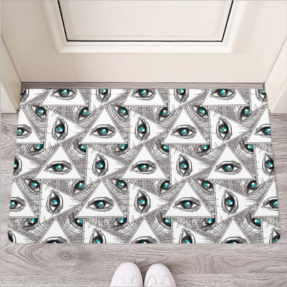 Illuminati Pattern Print Rubber Doormat