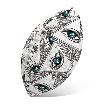 Illuminati Pattern Print Rugby Ball