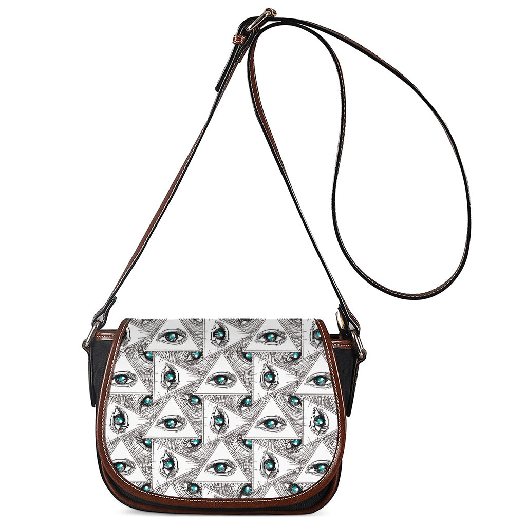 Illuminati Pattern Print Saddle Bag