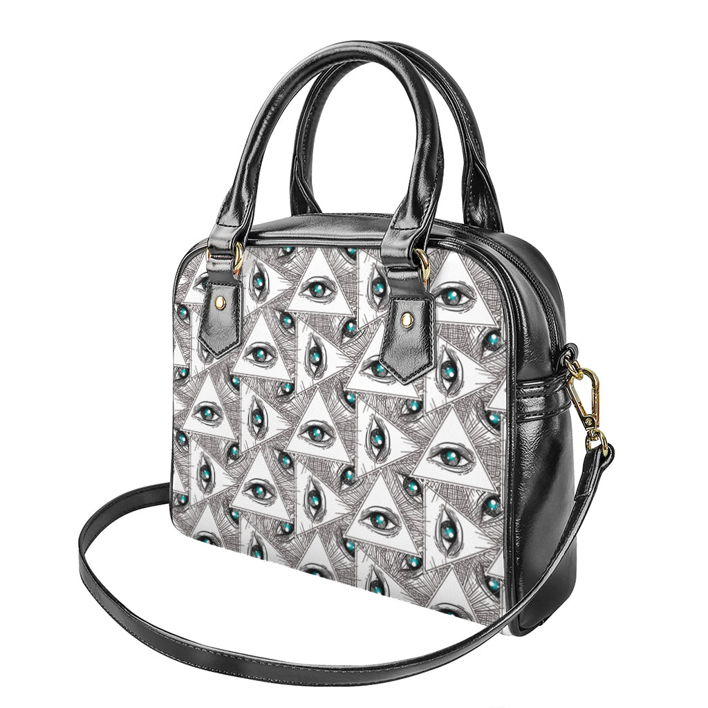 Illuminati Pattern Print Shoulder Handbag