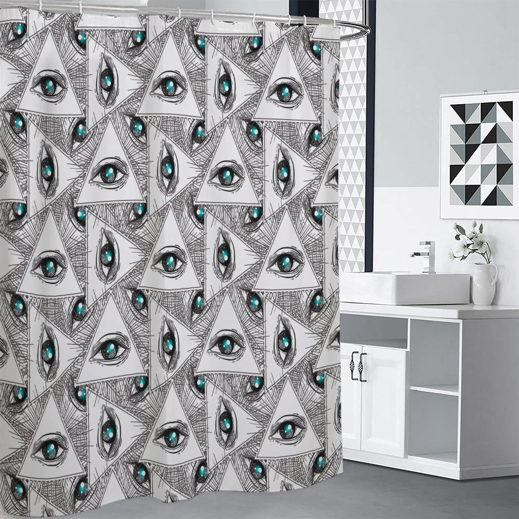 Illuminati Pattern Print Shower Curtain