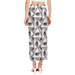 Illuminati Pattern Print Side Slit Maxi Skirt