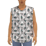 Illuminati Pattern Print Sleeveless Baseball Jersey