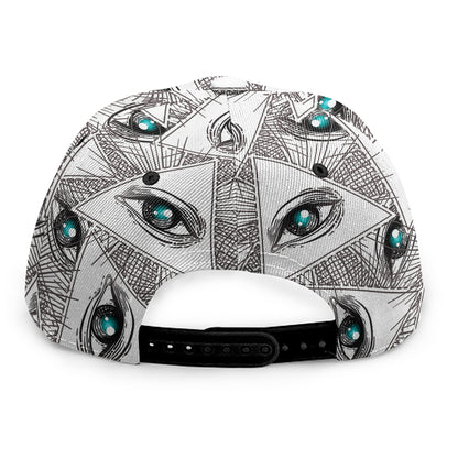 Illuminati Pattern Print Snapback Cap