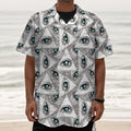 Illuminati Pattern Print Textured Short Sleeve Shirt