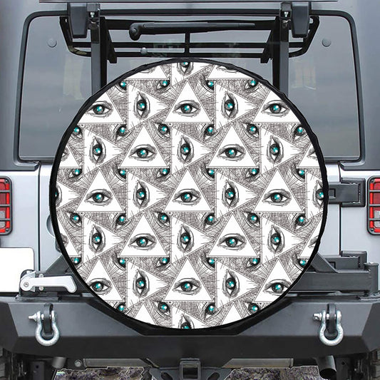 Illuminati Pattern Print Tire Cover