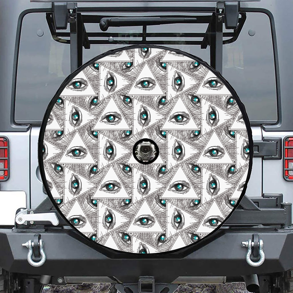 Illuminati Pattern Print Tire Cover With Camera Hole