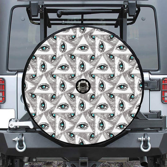 Illuminati Pattern Print Tire Cover With Camera Hole