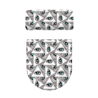 Illuminati Pattern Print Toilet Lid And Tank Cover Set