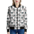 Illuminati Pattern Print Women's Bomber Jacket