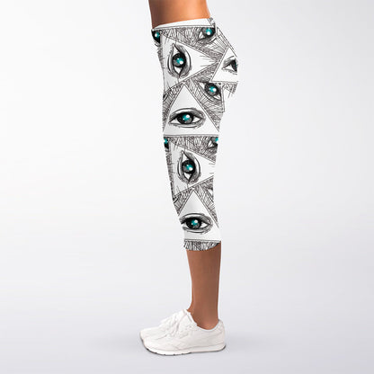 Illuminati Pattern Print Women's Capri Leggings