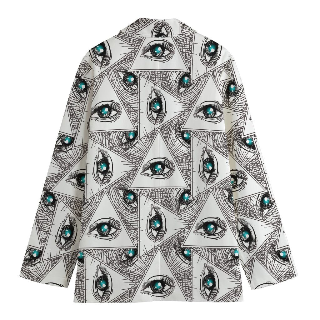 Illuminati Pattern Print Women's Cotton Blazer