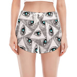 Illuminati Pattern Print Women's Split Running Shorts