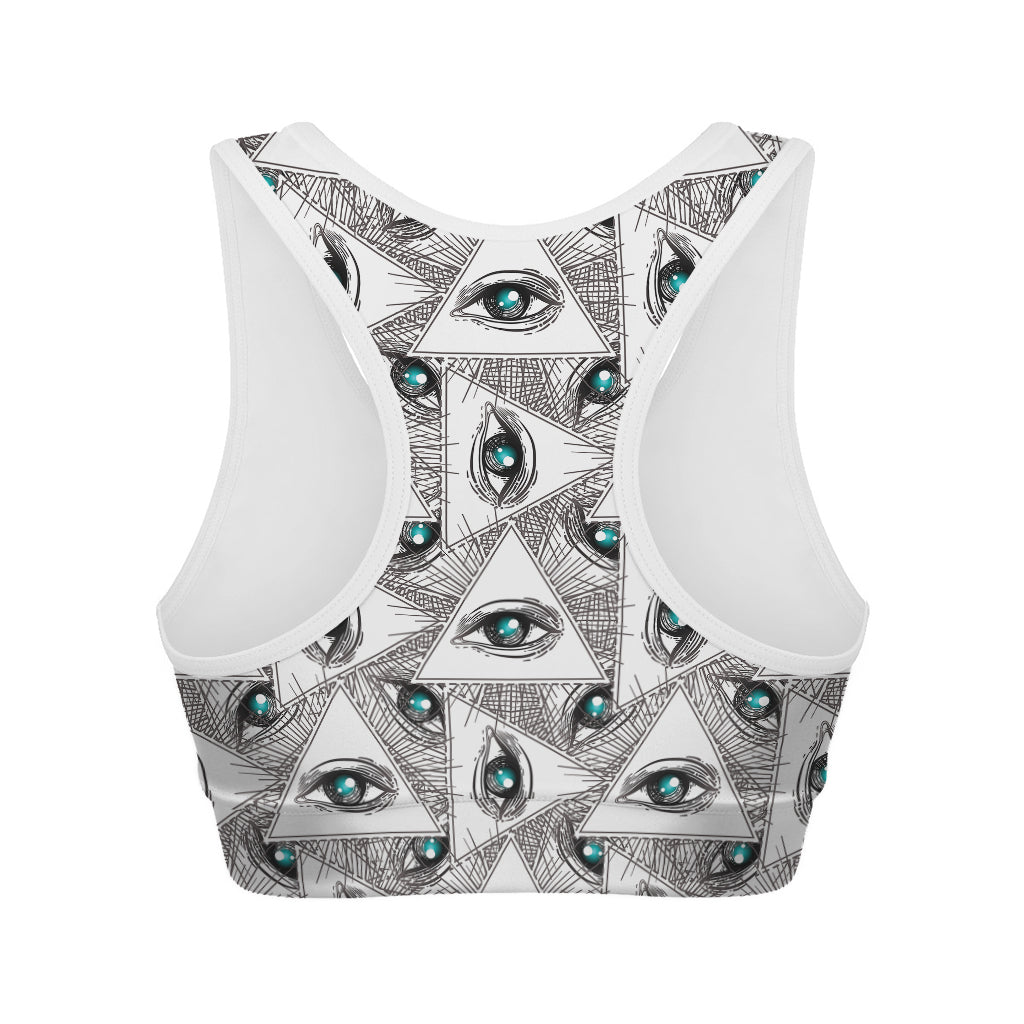 Illuminati Pattern Print Women's Sports Bra