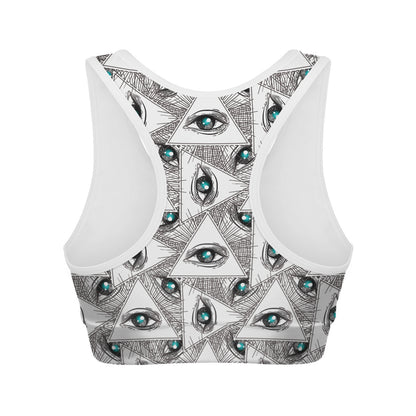 Illuminati Pattern Print Women's Sports Bra