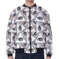 Illuminati Pattern Print Zip Sleeve Bomber Jacket