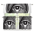 Illuminati Symbol Print 3 Piece Kitchen Curtains