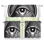Illuminati Symbol Print 3 Piece Kitchen Curtains