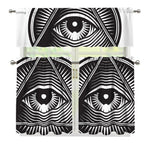 Illuminati Symbol Print 3 Piece Kitchen Curtains