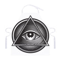 Illuminati Symbol Print Adjustable Apron