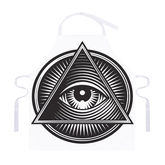 Illuminati Symbol Print Adjustable Apron