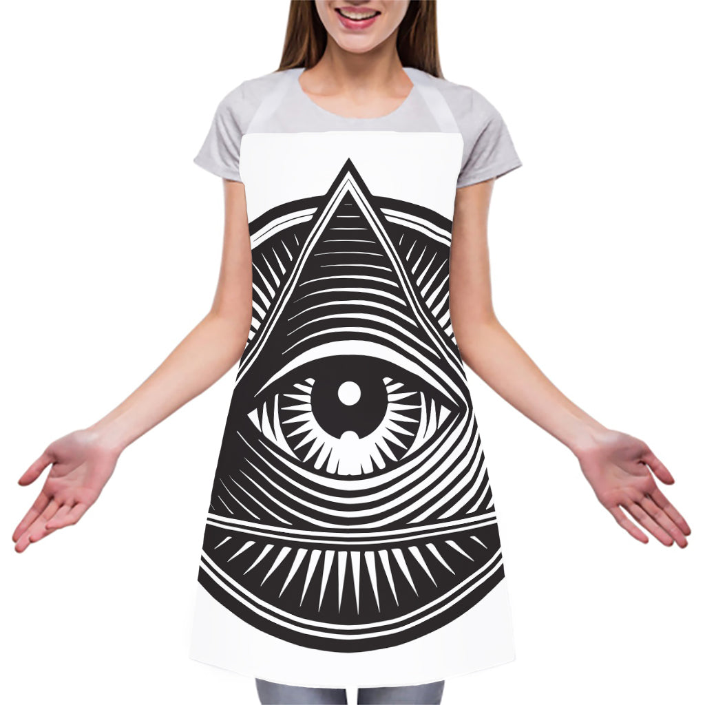 Illuminati Symbol Print Adjustable Apron
