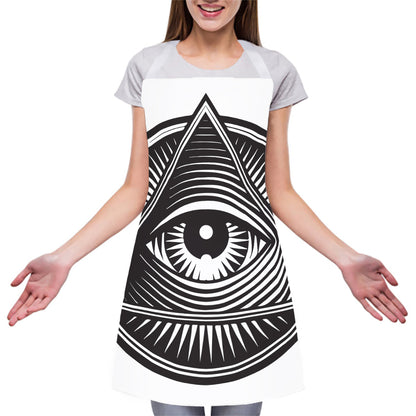 Illuminati Symbol Print Adjustable Apron