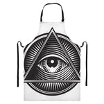 Illuminati Symbol Print Bib Apron With Pocket