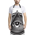 Illuminati Symbol Print Bib Apron With Pocket