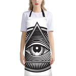 Illuminati Symbol Print Bib Apron With Pocket