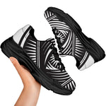 Illuminati Symbol Print Black Chunky Shoes