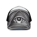 Illuminati Symbol Print Black Mesh Trucker Hat