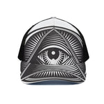 Illuminati Symbol Print Black Mesh Trucker Cap