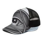 Illuminati Symbol Print Black Mesh Trucker Cap
