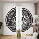 Illuminati Symbol Print Blackout Pencil Pleat Curtains