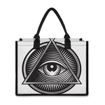 Illuminati Symbol Print Canvas Tote Bag
