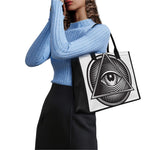Illuminati Symbol Print Canvas Tote Bag