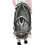 Illuminati Symbol Print Chiffon Maxi Skirt