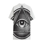 Illuminati Symbol Print Cotton Hawaiian Shirt